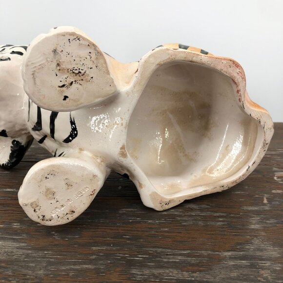 Mid century Italian glazed Hand Painted Tiger Cub Figurine Ceramic Vintage 8" - Picture 7 of 10